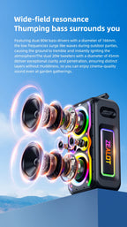 ZEALOT-PT21 200W Wireless Bluetooth Speaker , Portable Outdoor Speakers Loud with Bass Boost, Stereo Pairing, Reverse Charging,