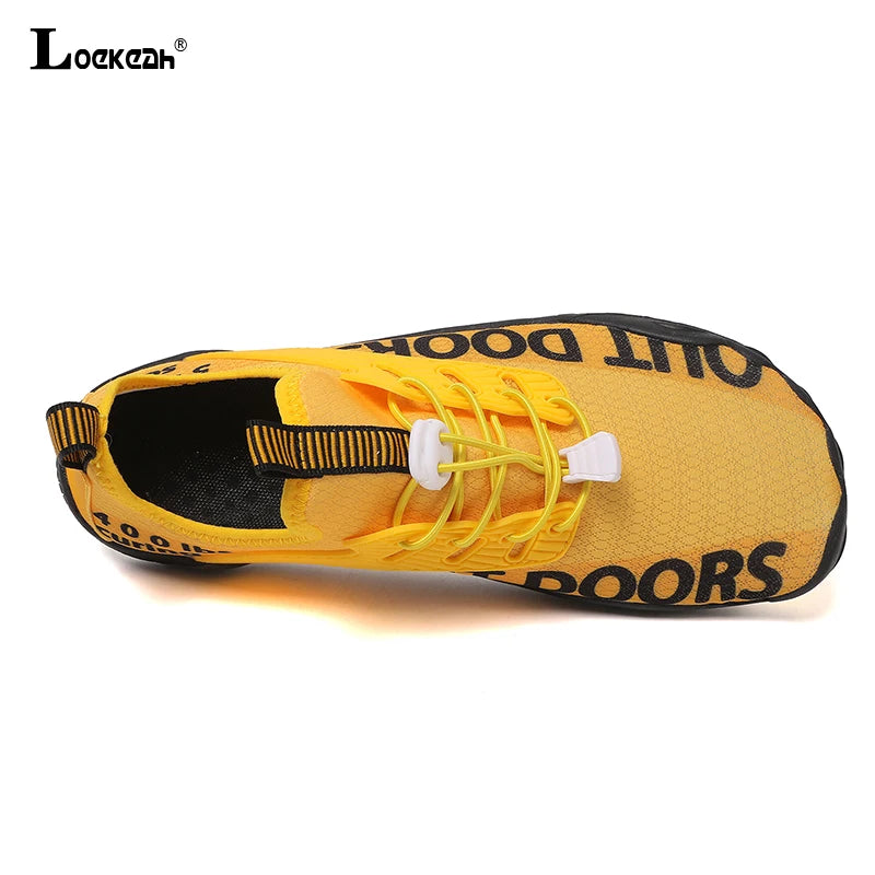 Men Water Sports Shoes Quick Dry Non-Slip Five Finger Shoes Outdoor Wading Swimming Barefoot Aqua Shoes Lightweight Sneakers