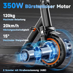 TODIMART T6 ABE E Scooter Mit Straßenzulassung, 30-35 km range, 350-500W brushless motor, dual brakes, and 8.5-inch run-flat tires