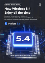 Monster MQT52 Wireless Bluetooth 5.4 Earphones Long Battery Life Gaming Headphones Dual Mode HIFI Stereo Sound Headset With Mic