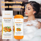 100ml Persimmon Body Wash Exfoliating Shower Gel Moisturizing Skin Cleaning Smooth Soft Body Odor Remover Bath Products