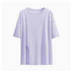 DRUR Women Thin Summer Yoga Shirts Loose Fit Breathable Workout Tops with Side Slits Lightweight Running Sport Tee Athletic Wear