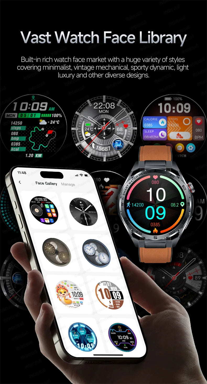 ECG High-end Health Smart Watch Men Blood pressure lipids bloodoxygen Body analysis Uric acid Health Tracker Smartwatch Men lady