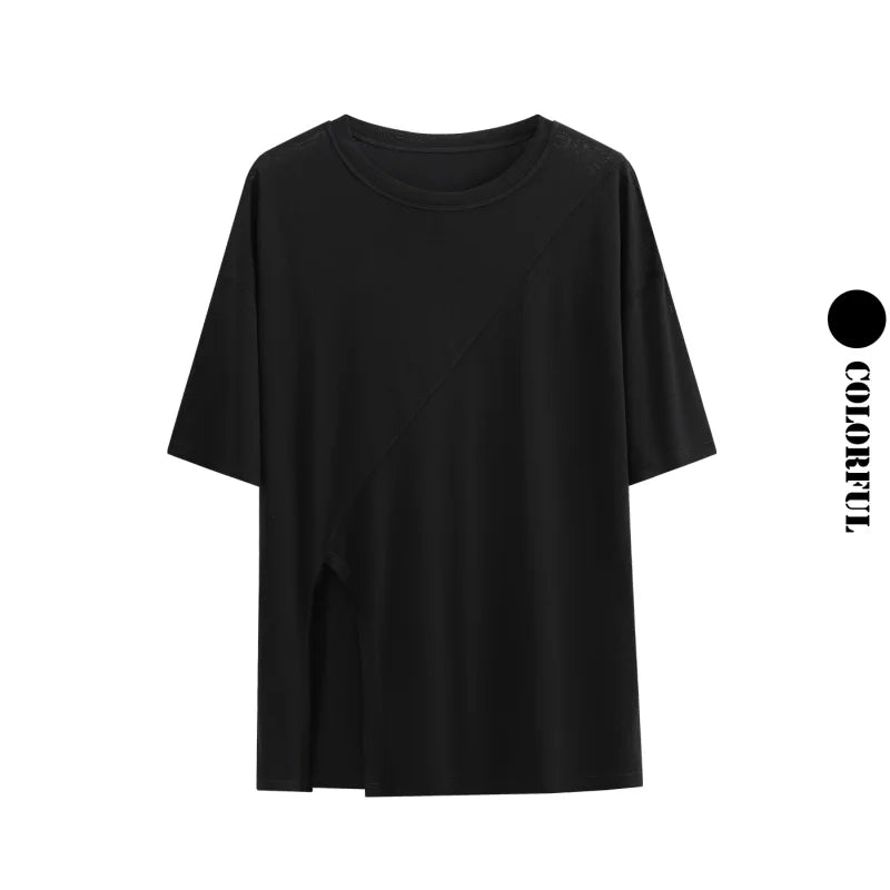 DRUR Women Thin Summer Yoga Shirts Loose Fit Breathable Workout Tops with Side Slits Lightweight Running Sport Tee Athletic Wear