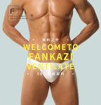 2026 fashion solid color men's three-dimensional triangle breathable sports low waist high elastic tight body
