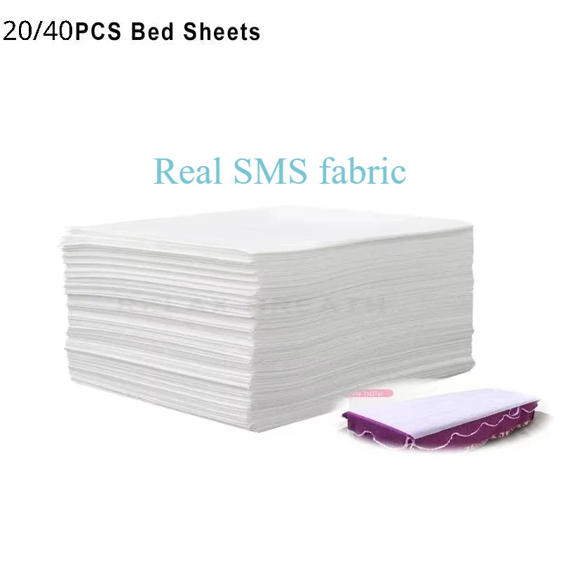 20/40Pcs Massage Waterproof Table Sheets Disposable Non Woven SPA Bed Cover Breathable wholesale 80x180CM for beauty salon hotel Main image