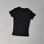 Nude-sensing Solid Color Yoga Clothes for Short-sleeved Women's Quick-drying Elastic Tight T-shirt Fitness Clothes Top Clothing