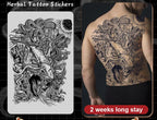 Magic Juice Ink Waterproof Tattoo Stickers Full Back Large Size Herbal Juice Temporary Tattoos Men Body Art Dragon Tiger