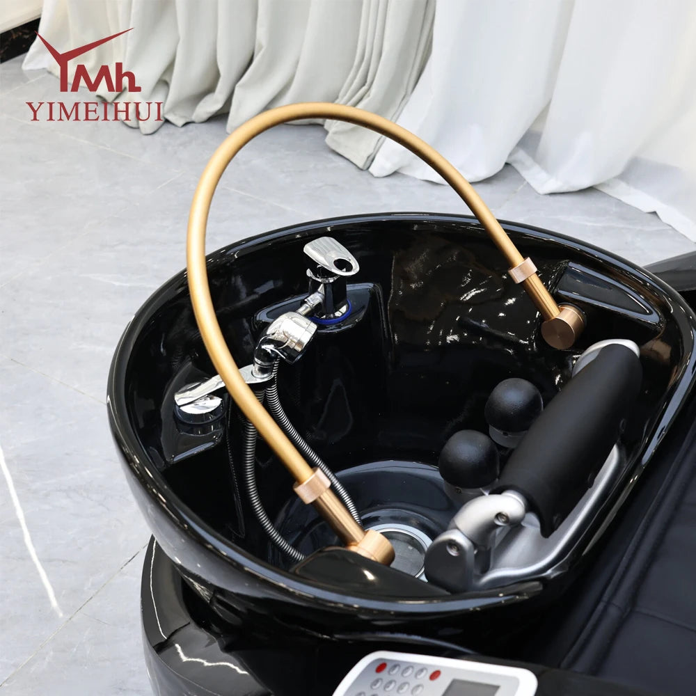 Electric adjustable hair spa chair head washing station shampoo massage bed for salon shop