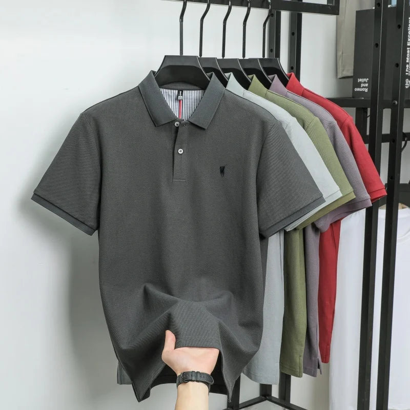 100% pure cotton short sleeved polo shirt high-end luxury brand fashion Paul Pony embroidery golf men's business casual T-shirt