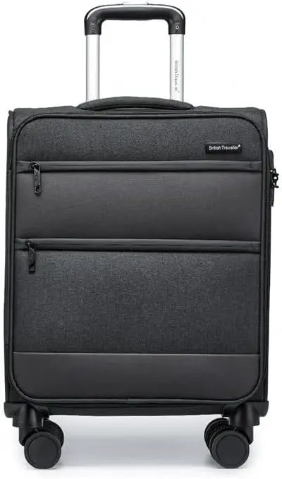 British Traveller Cargo Case 53.5x40x21cm Lightweight hand luggage 4 Rolls TSA Lock Soft Luggage fabric