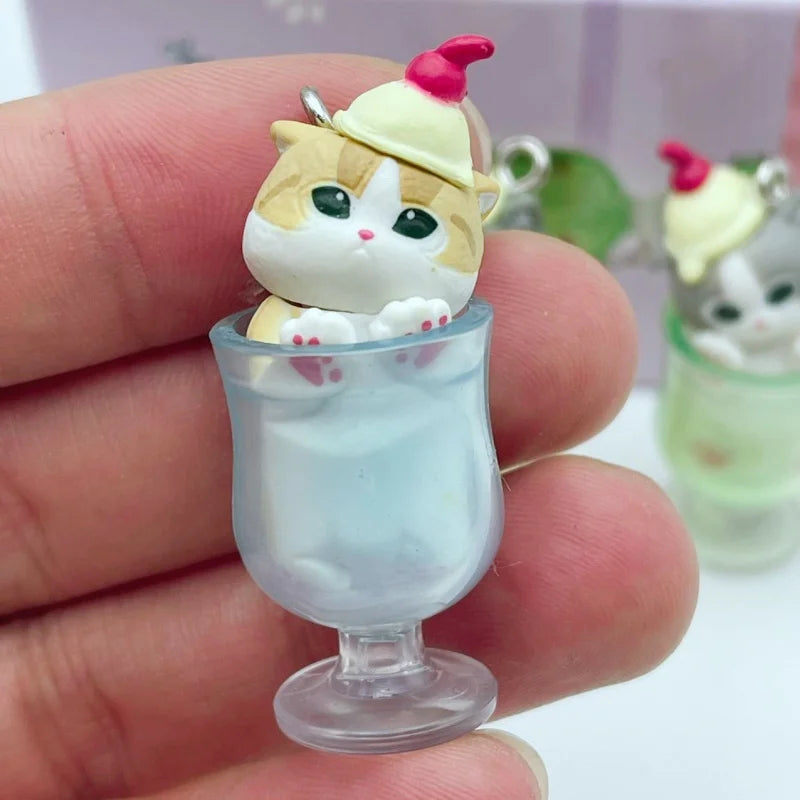 In Stock New Mofusand Cat Pudding Cold Drink Pendant Mini Figures Blind Box Anime Figures Ornaments Dolls Birthda Xmas Gifts Toy