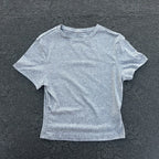Solid color women's soft breathable yoga short-sleeved comprehensive training tight T-shirt with exposed belly button fitness sh