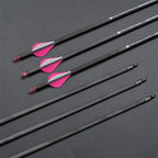 Toparchery Archery Pure Carbon Arrows, Brazier Feather, Spine 300/350/400 Outdoor Hunting Shooting Recurve Bow Arrow Accessories