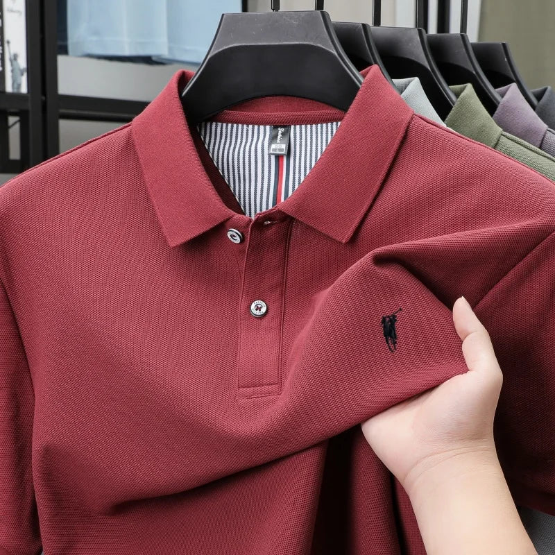 100% pure cotton short sleeved polo shirt high-end luxury brand fashion Paul Pony embroidery golf men's business casual T-shirt