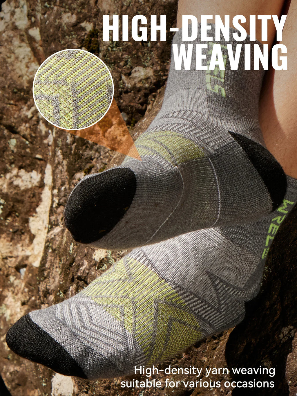 WRELS 1/2/3Pairs Merino Wool Socks Hiking Running Socks Breathable Cushion Sweat Wicking Warm Thermal Compression Wool Socks