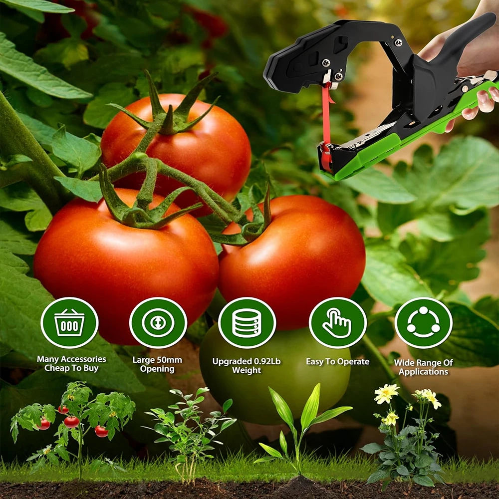 Tomato Binding Machine - New Gardening Tool for Seedling Vine Binding Vegetable Tapener Tapes for Home Garden Branch Tying