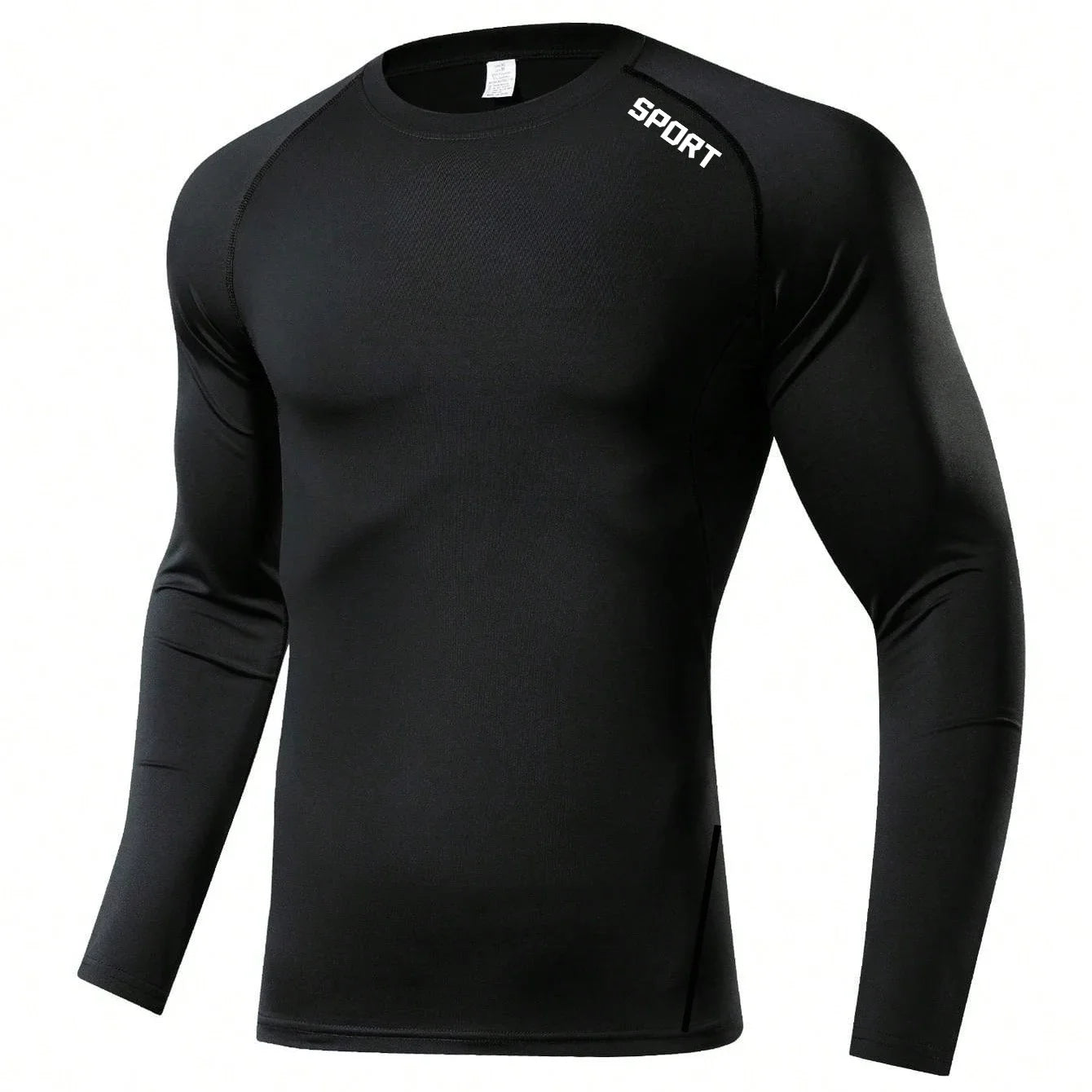 Men's Compression Long Sleeve Shirt Black Fitness T-shirt Male Running  Quick Drying Gym Top Sun Protection Sports Base Layer