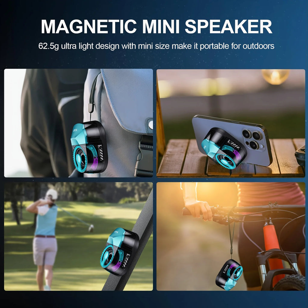 Magnetic 3-in-1 Bluetooth Speaker with Earbuds, Phone Stand,RGB Light, Portable Wireless Headset for iPhone/Android