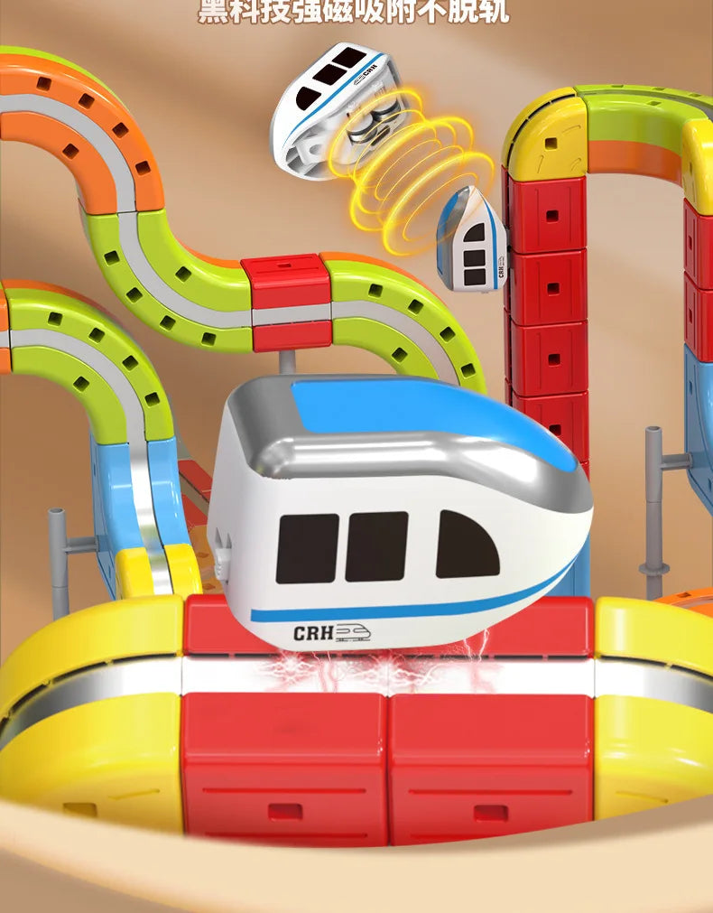 Magnetic Bullet Train Set For Kids With Electric Locomotive Diy Track Building Blocks Stem Educational Construction Toy Birthday