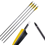 Toparchery 6/12/24pcs 33" Archery Pure Carbon Arrow ID6.2mm Spine 400 with 4'' Natural Feather for Outdoor Shooting Hunting