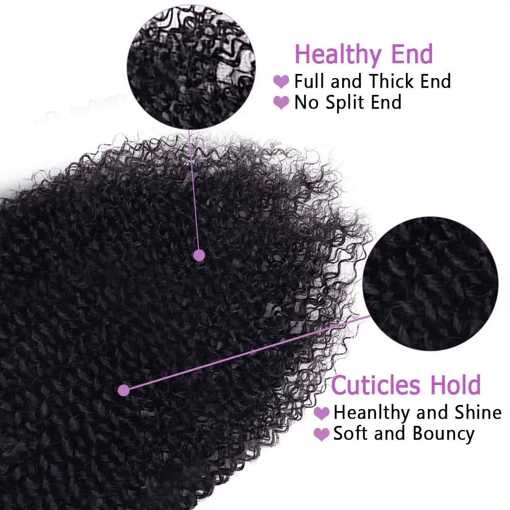 Curly Clip In Extension Human Hair Kinky Curly Clip Ins Full Head for Black Women Brazilian Remy Human Hair Natural Color 8Pcs