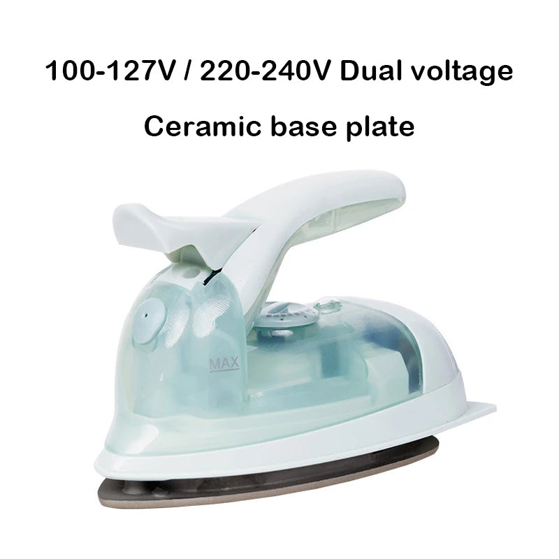 100-240V Mini Iron Handheld Garment Ironing Machine Ceramic soleplate Wet Dry Dual use Clothes Fabric Ironing Portable fortravel