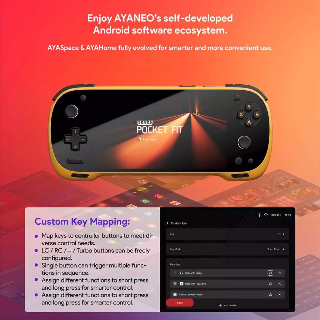 AYANEO Konkr Pocket FIT Retro Portable Game Console G3 GEN3 6'' LCD 144Hz WiFi 7,8000mAh Battery