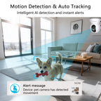 2.4＆5G WiFi Indoor Camera, 2K, 360° PTZ Pet Dog IP CCTV Camera with Phone App, 2-Way Talk, Night Vision, for Home Securi