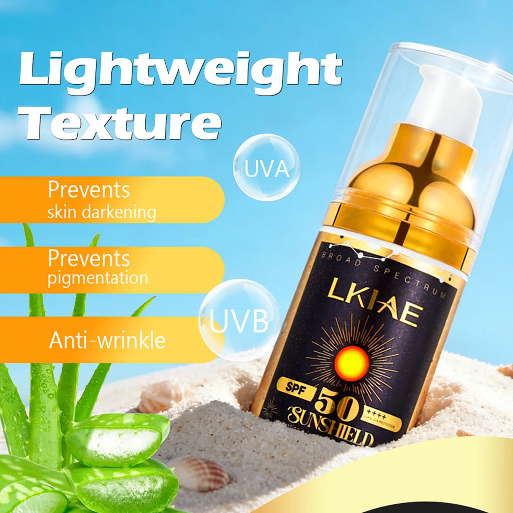 LKIAE Sunscreen, Broad Spectrum SPF 50, UVA/UVB, Lightweight & Non-Greasy, Sunblock, for Face, Body, Non-Comedogenic, 60ml