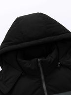 Men's Hooded Cotton Jacket, Thickeneded and Warm in Winter, Windproof and Cold-Resistant, Simple and Versatile for Work Clothing