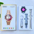 Fashion Zircon Smart Watch 1.46" AMOLED Screen 5.4 Bluetooth Call Heart Rate Temperature Monitoring Women Smartwatch Pedometer