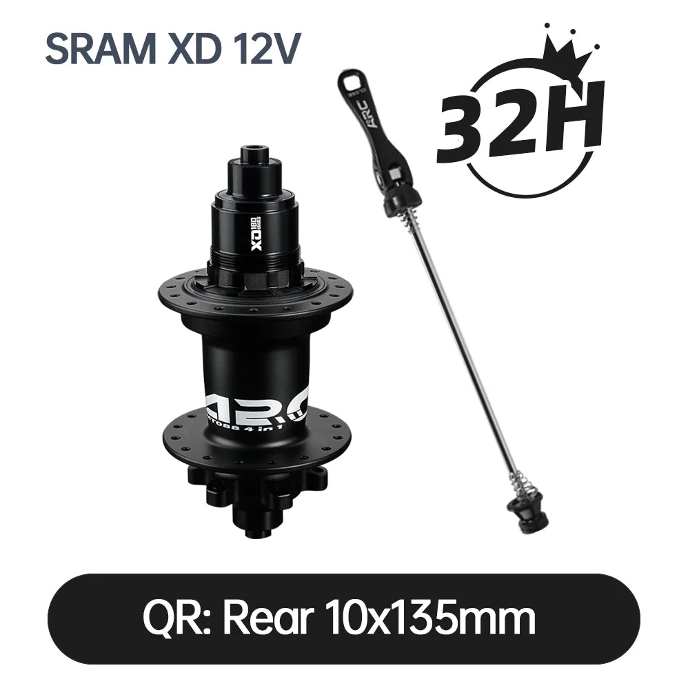 ARC MT088 MTB Hub 6 Pawls 180 Clicks Sealed Bearing Hub Front 9x100 15x100 Rear 10x135 12x142 Bicycle Cube 8 9 10 11 12 Speed