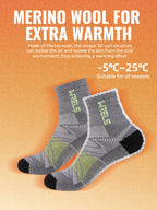 WRELS 1/2/3Pairs Merino Wool Socks Hiking Running Socks Breathable Cushion Sweat Wicking Warm Thermal Compression Wool Socks