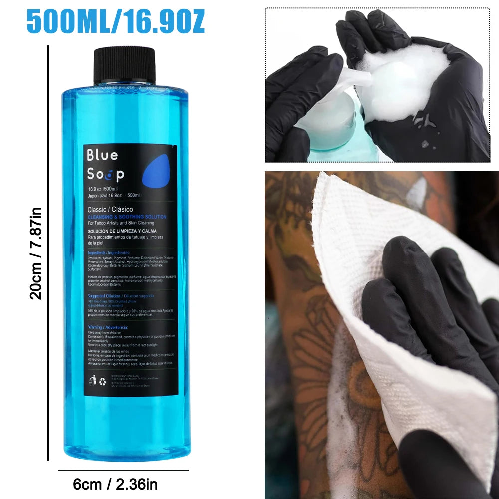 Tattoo Green Soap and Blue Soap - Super Concentrated Tattoo & Piercing Cleanser for Tattoo Studios, Tattoo Artist & Beginner