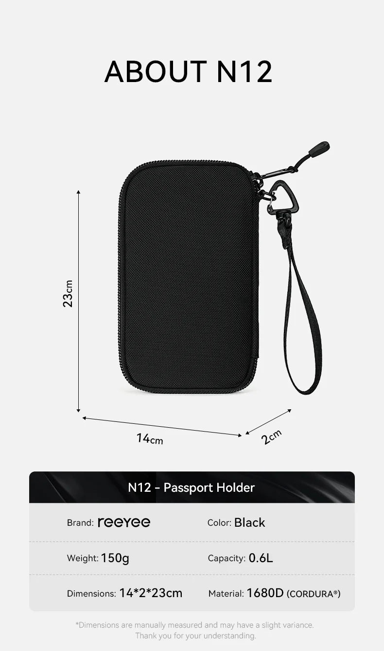 ReeYee N12 Passport Holder Wallet, Travel Organizer for Cards Tickets, Water-Resistant Scratch-Resistant Essential Wallet Pouch