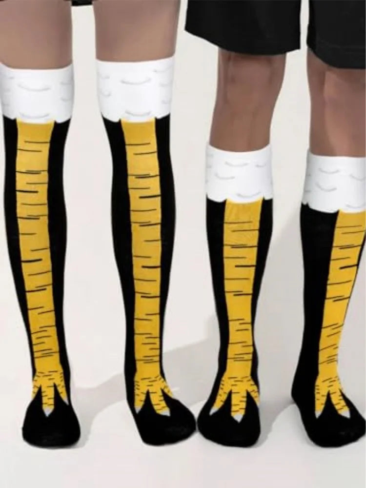 Funny Crazy Chicken Feet Socks Unisex - Novelty Knee-High Socks Funny Gift
