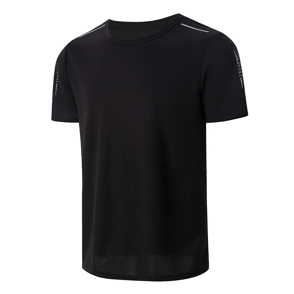 4/1 Pcs Men's Summer Multicolor Quick-drying Sports Short Sleeve Loose Breathable Fitness Running Badminton T Reflective Strip