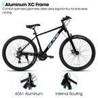 HILAND 26 inch aluminum alloy mountain bike for men and women, 21 speed bike with mechanical disc brakes, front suspension fork