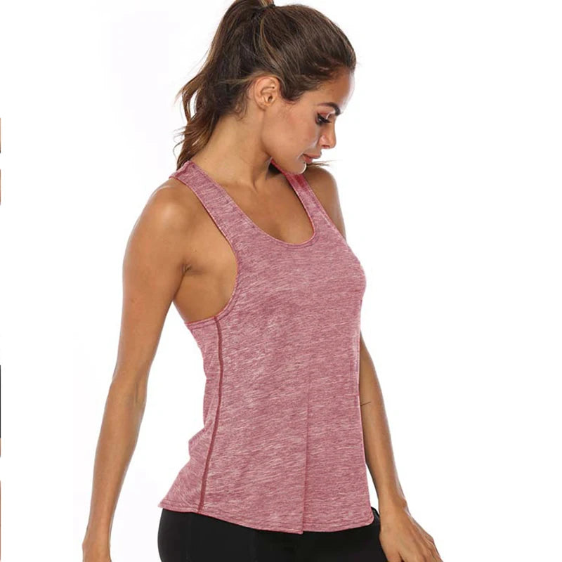 WANAYOU Sleeveless Yoga Shirts Women Quick Dry Running Sports Tank Top Sleeveless Fitness Gym Workout Top Yoga Vest