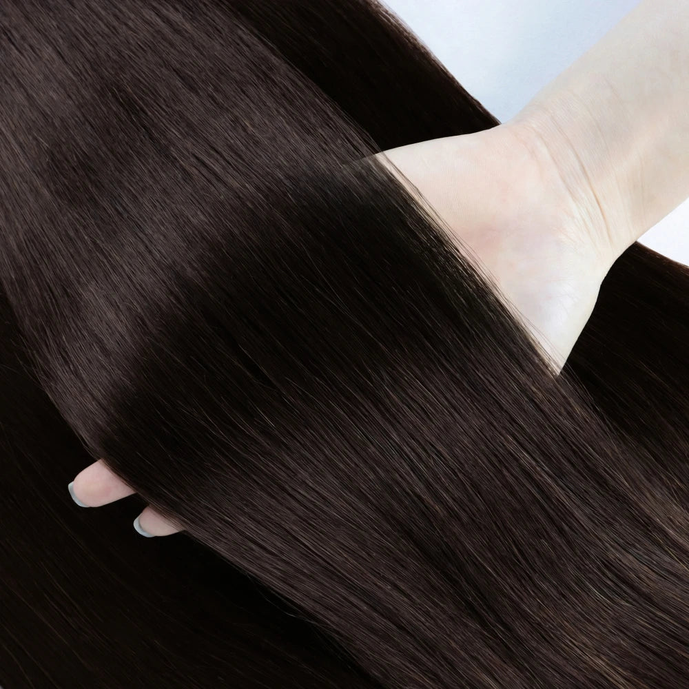 Clip in Hair Extensions Straight 100% Remy Human Hair Clip in Extensions Invisible Seamless Clip ins Hair Extension 8pcs Natural