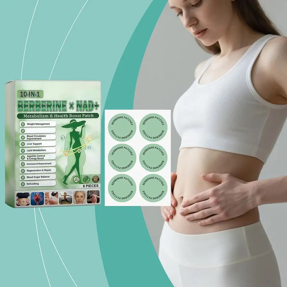 Berberine Patch Nano Microneedle Patch with Natural Ingredients, Daily Weight Management Body Firming Sticker for Women Men