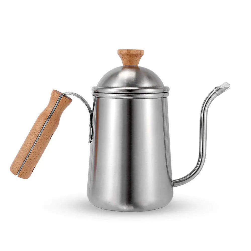 Pour Over Coffee Kettle Gooseneck Stainless Steel Tea Kettle, Hand Maker Brewed Pot Bean Grinder Folding Filter Cup