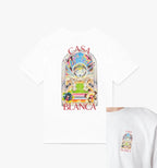 High-Quality White Arch-Print ShortSleeve T-Shirt Casual Round Neck Tee Summer Graphic Pattern Loose Fit Style For Men And Women