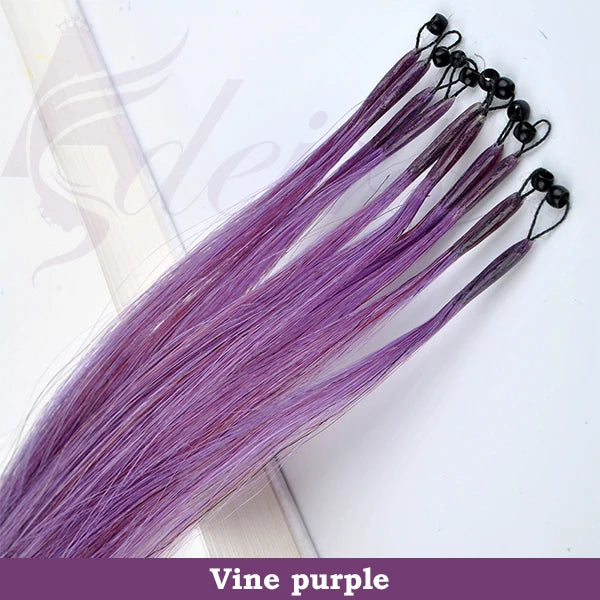 ADEIRS Color  8D Tip Hair Extensions 100% Real Human Hair Microbeads Extensions Color Purple Blue Pink Gray 18-20inch