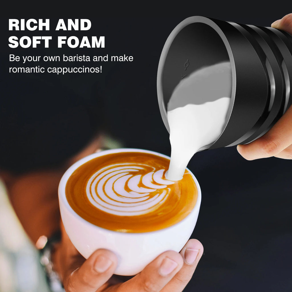 Milk Frother Electric 4 in 1 - Automatic Milk Frothers 600ml Large Capacity Milk Steamer Silent Operation Milk Heater and Warmer