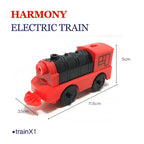 Electric Train Locomotive Magnetic Car Diecast Slot Fit All Brand Wooden Train Track Railway For Kids children's Toy W02