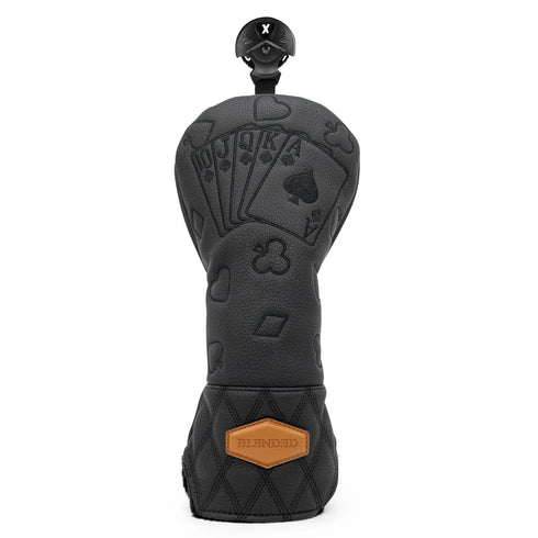 Black Lucky Poker Design  High Quality Headcovers Embroidery Golf Club Driver Head Fariway Wood  Hybrid Head Covers 3 Wood Headc