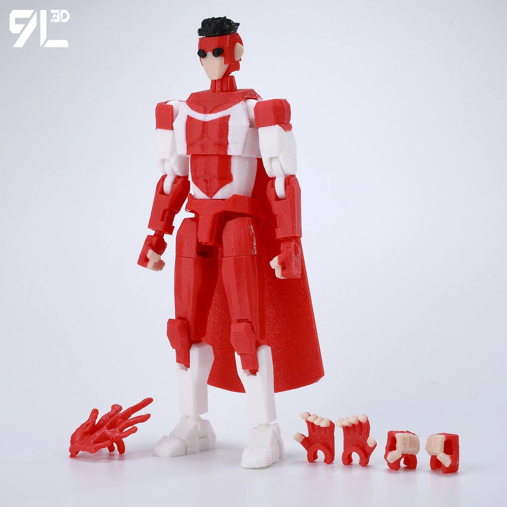 9L3D Superhero Team Invincible Boy Heroes Action Figure Lucky13 Dummy13 Multi-Colored T13 Multi-Jointed Collectible Toys Titan13