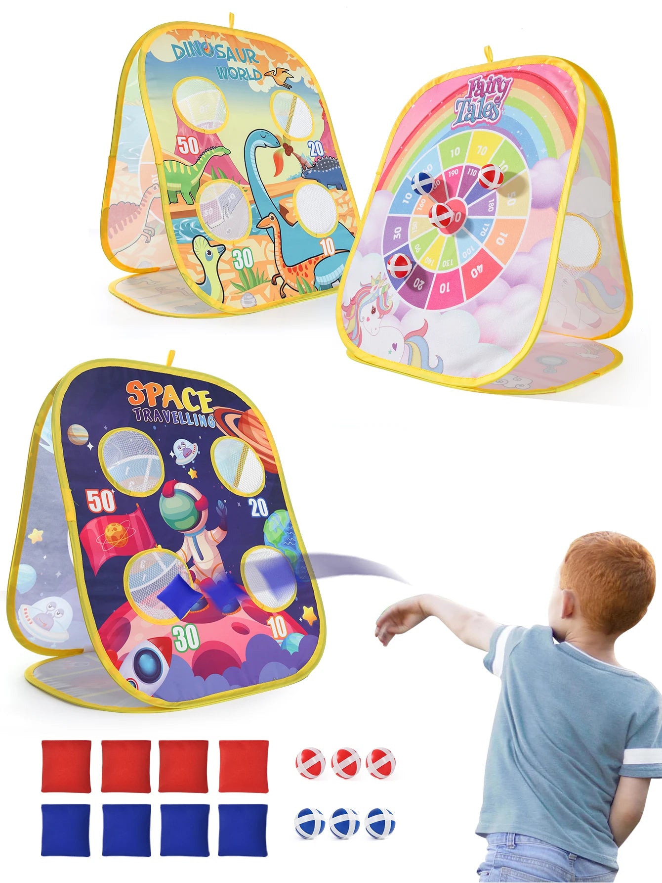 3-in-1 Kids Bean Bag Toss Game Set - Parent-Child Interactive Toy for School Sports, Birthday & Easter Party Favors